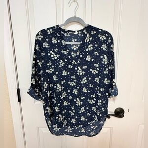 Lush Floral Navy Women's Top
